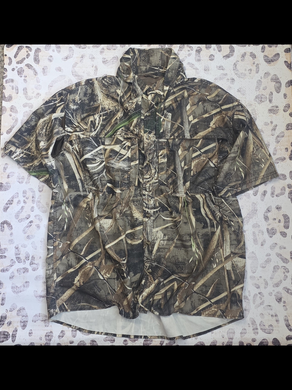 Men's Short-Sleeve Camouflage Button-Down Shirt - Realtree Style Brown/Green